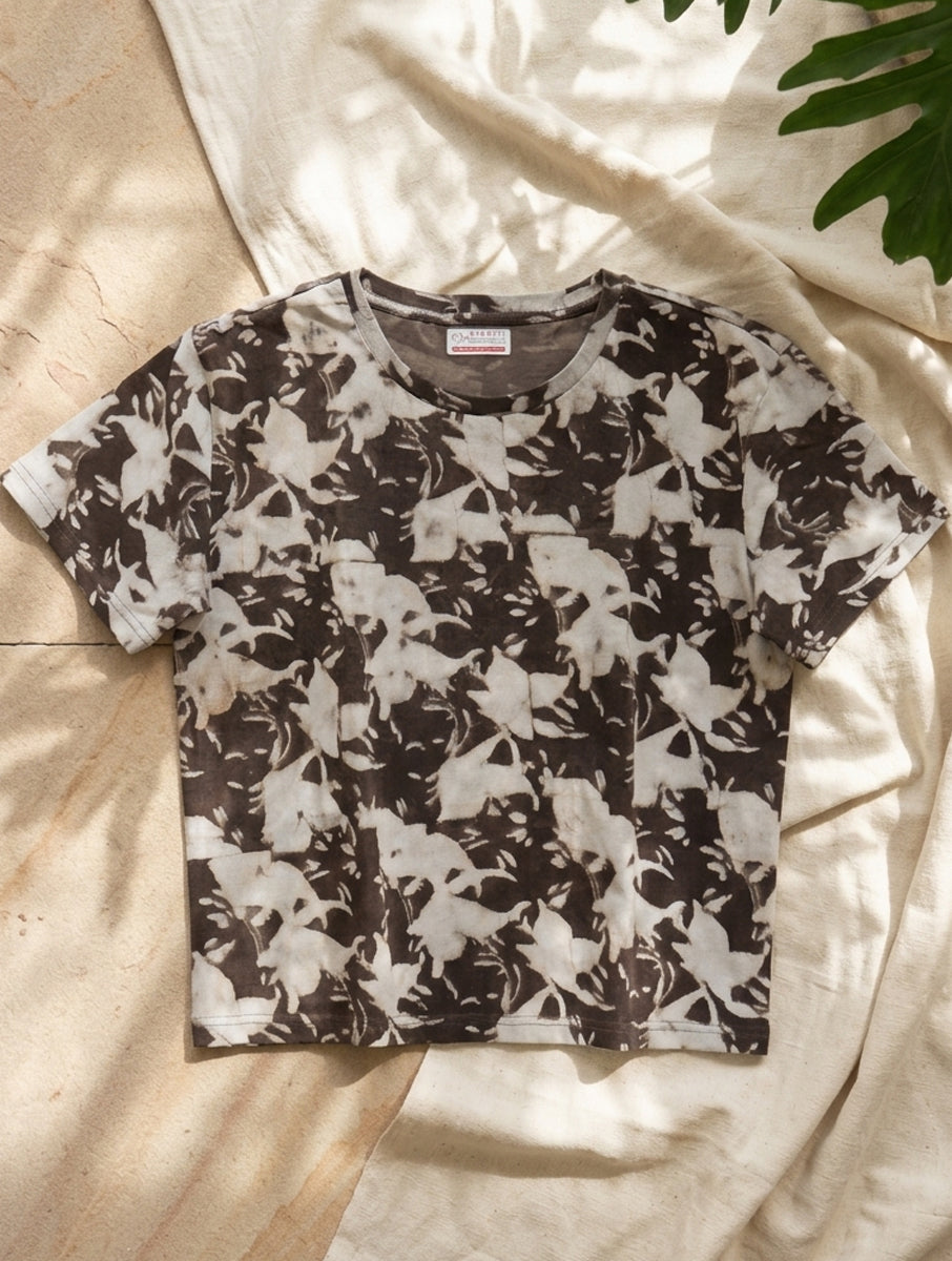 Dharti Rang Dabu Printed Crop Top T-Shirt