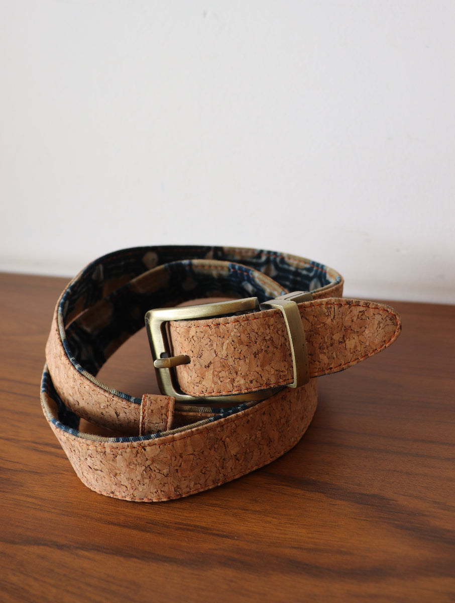 Multi Box Dabu Printed & Cork Reversible Belt