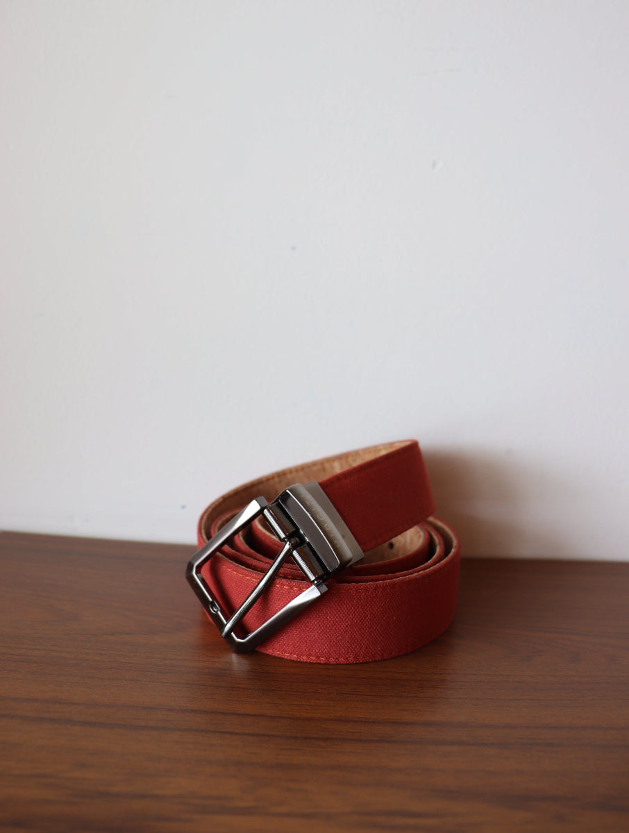 Rustic Reversible Dabu Print & Cork Leather Belt