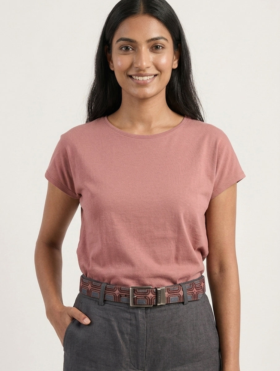 Wine Box Dabu Printed and Vegan Leather Cork Reversible Belt