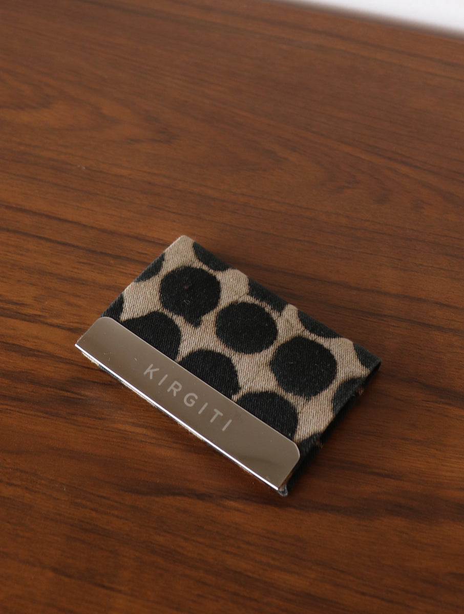 Black Polka Dabu Printed Metal Card holder