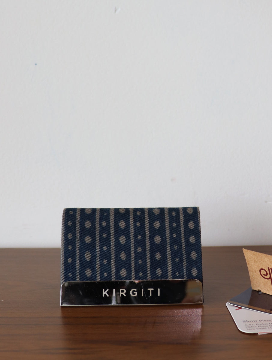 Rust Dabu Printed Cork Card Holder