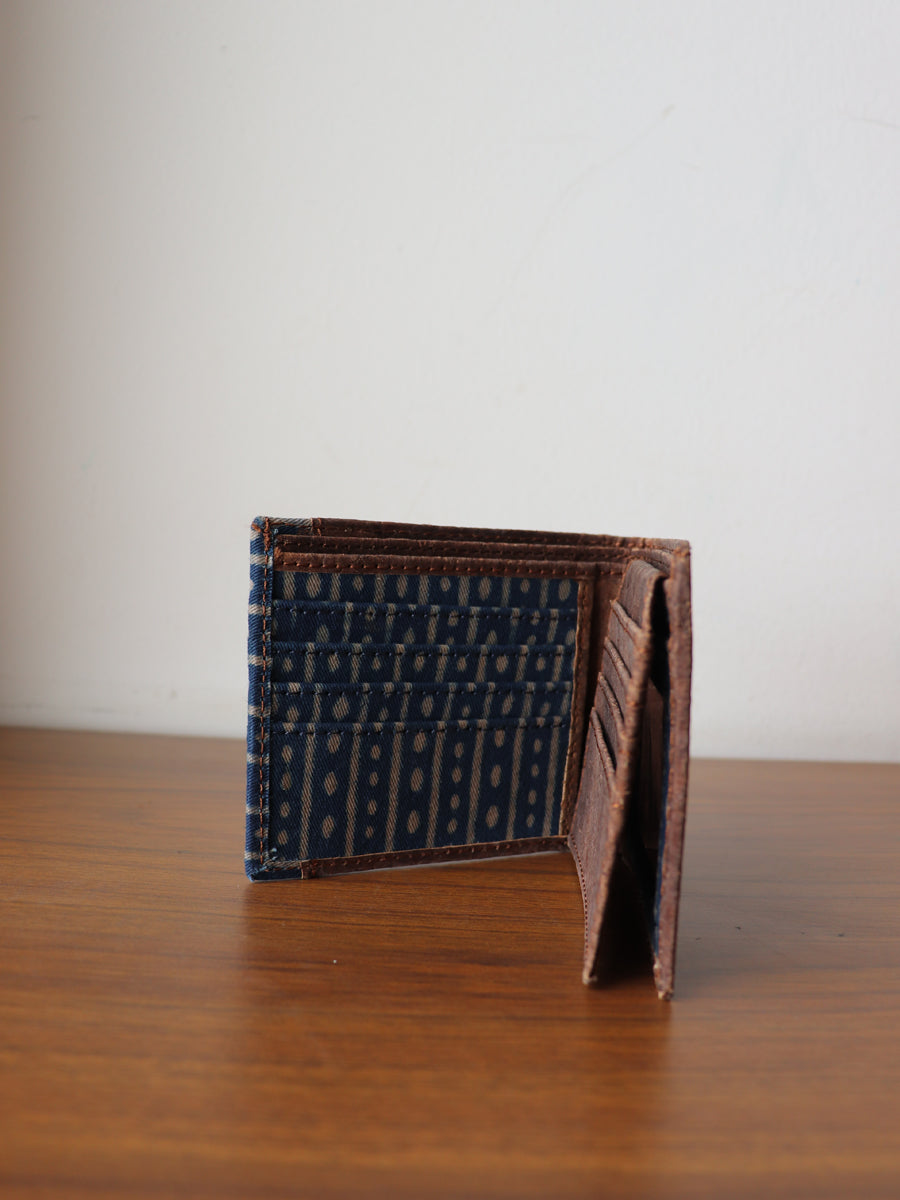 Rust Dabu Printed and Vegan Leather Cork Wallet