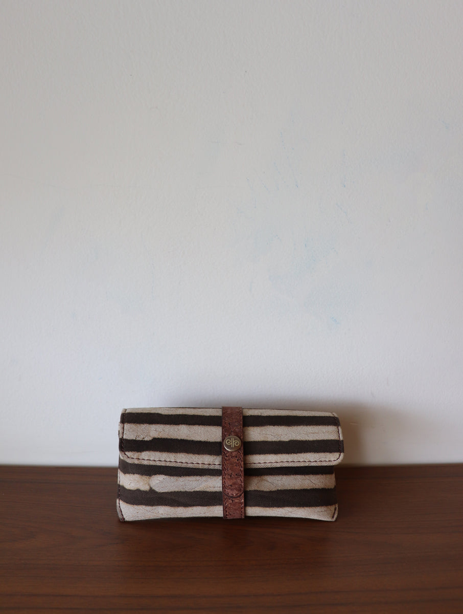 Big Brown Stripe Dabu Printed and Vegan Leather Cork Specs Case