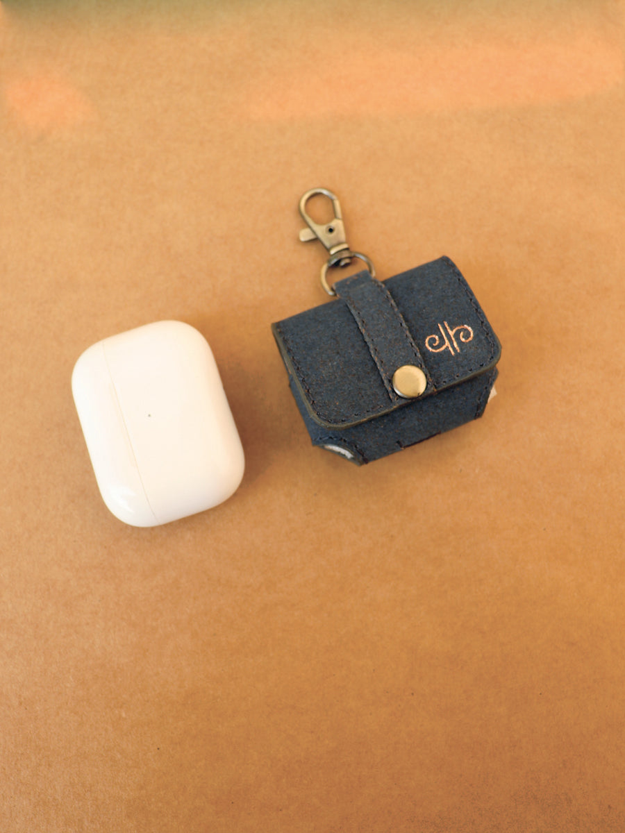 Blue Vegan Leather Cork Air Pods Pro(2nd generation) Case