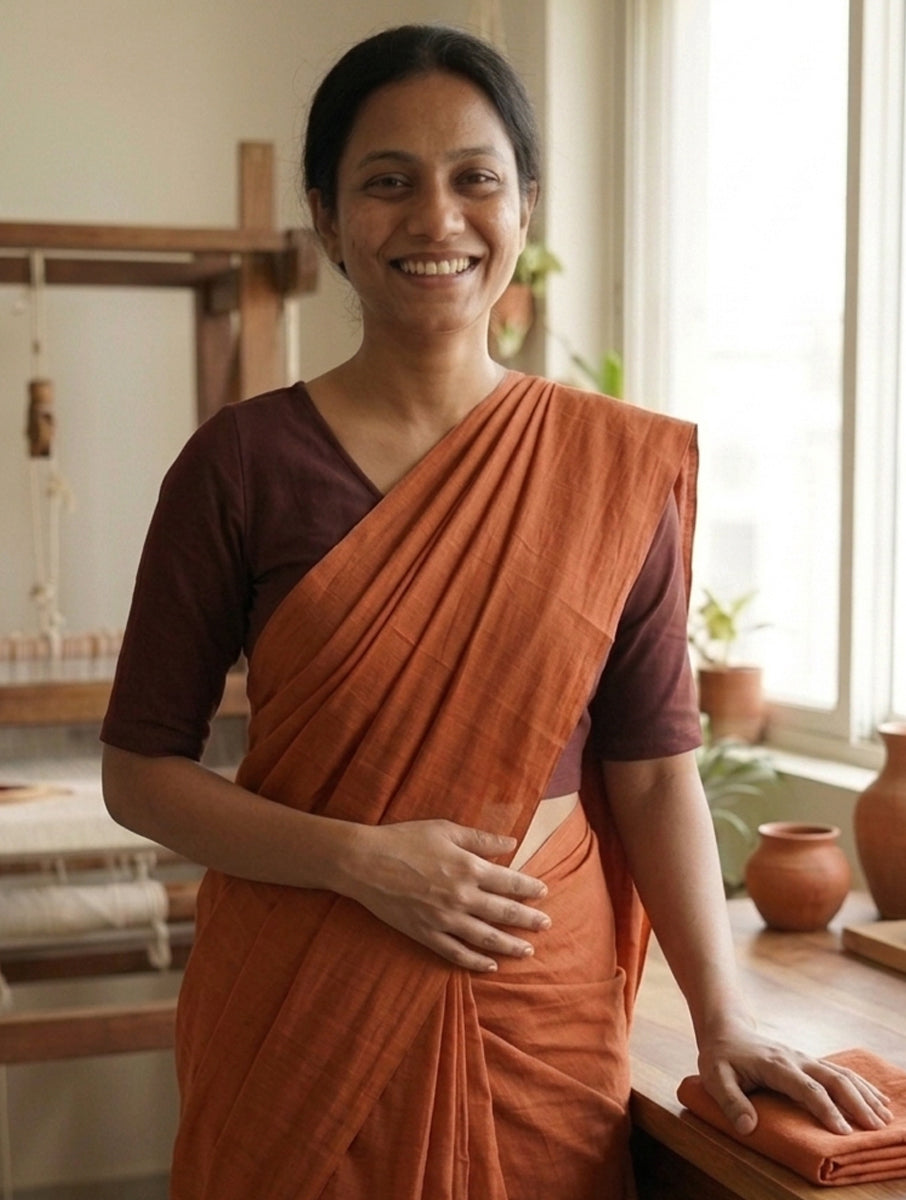 Brown Solid Stretchable Blouse/Crop Top