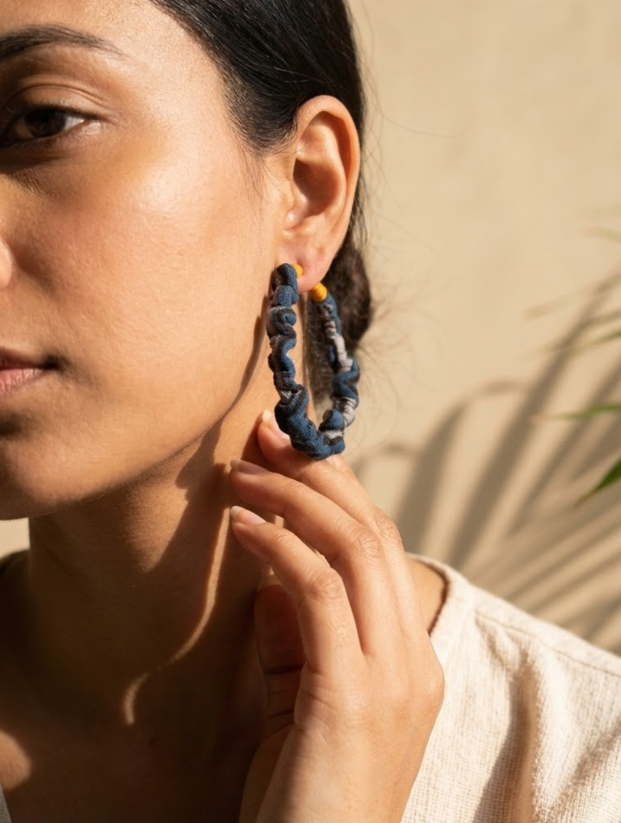 Indigo Upcyled  Earrings