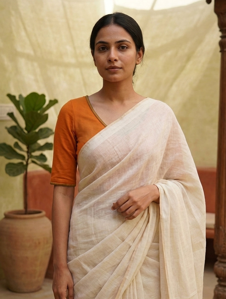 Mustard Hand Embroidered Stretchable Blouse/Crop Top